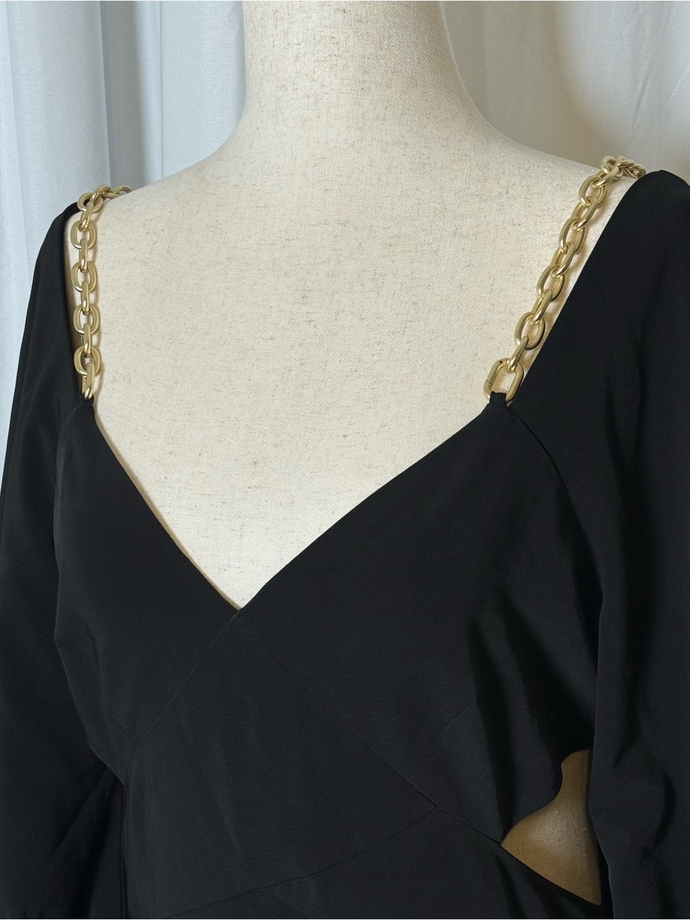 Jonathan Simkhai Lyla Black Chain Strap Cutout Dress NWT 6 - Picture 10 of 15